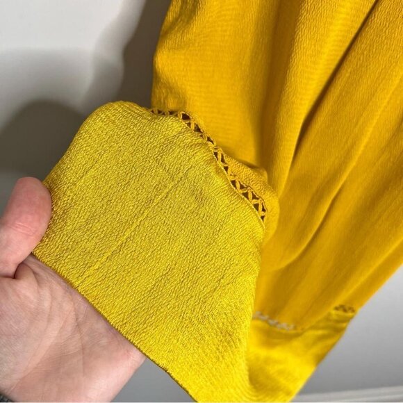 Maeve Anthropologie Womens Size XS Verdet Gold Swing Mini Dress FLAW Stretch - Picture 8 of 15